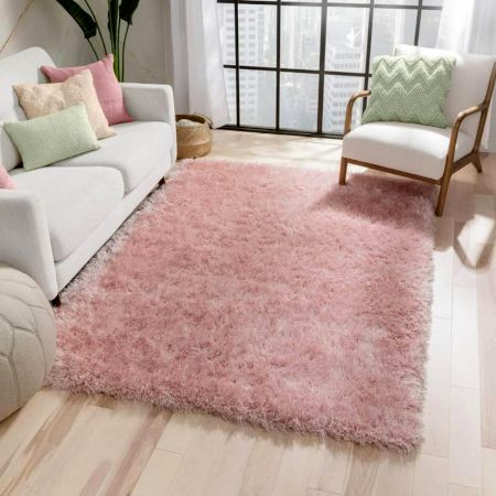 Luxury Pink Shaggy Hall Rug